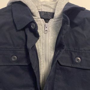 Ring of Fire - Boys blue jacket w/ hoodie (S)